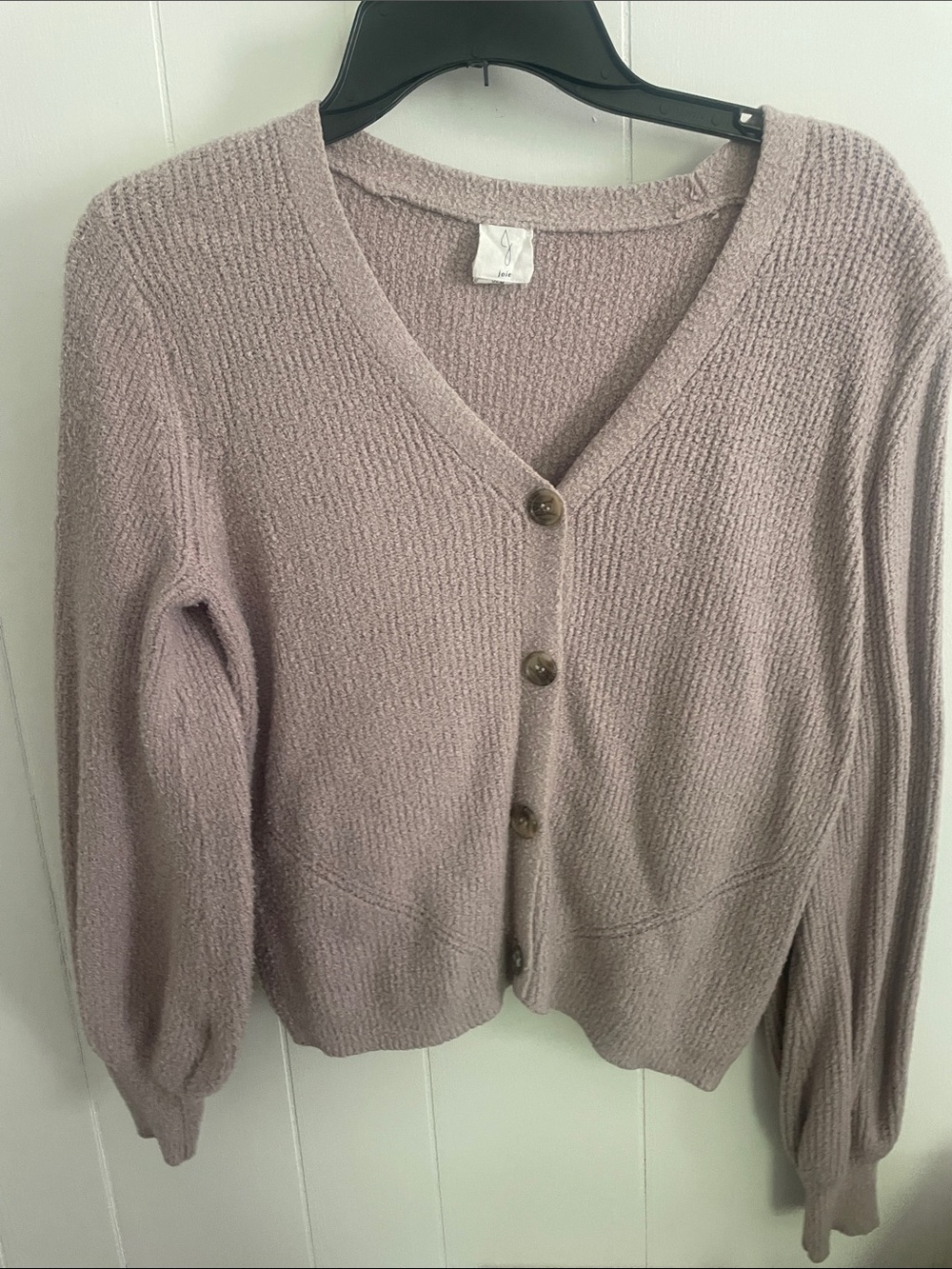 Joie Soft Mauve V-Neck Button Cardigan